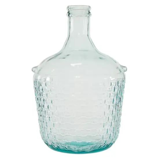 17" Blue Glass Farmhouse Vase {1}