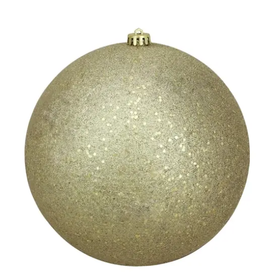10" Gold Holographic Glitter Shatterproof Christmas Ball Ornament {1}