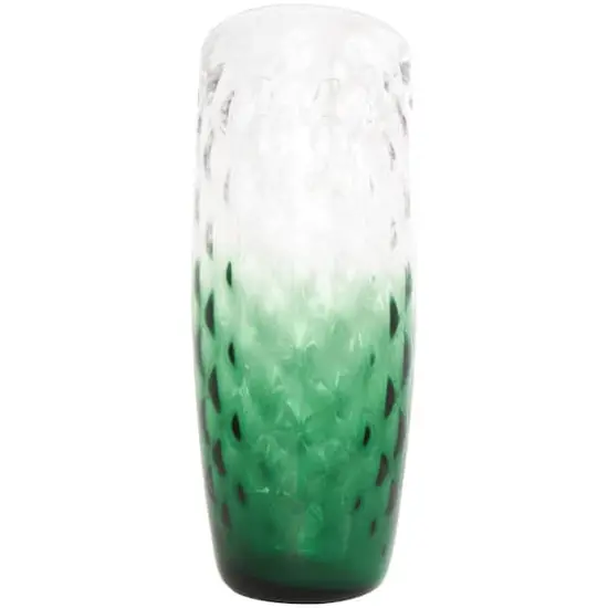20" Green Ombre Handmade Glass Vase {5}