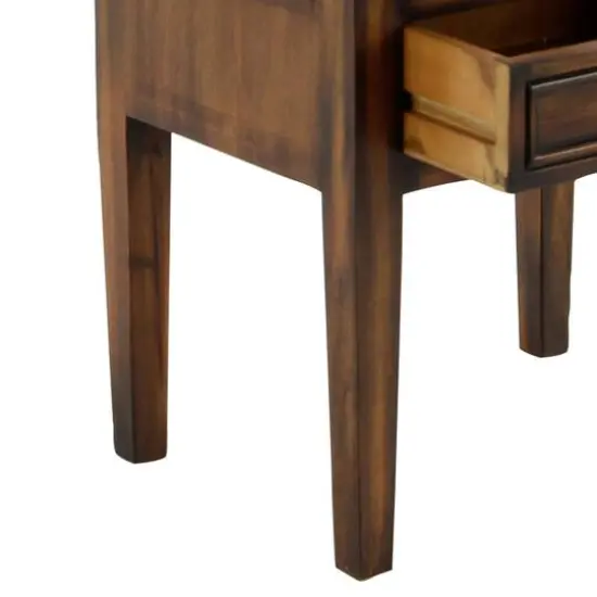 29" Pine Traditional Accent Table Brown {8}