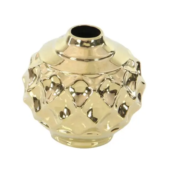 CosmoLiving by Cosmopolitan Gold Stoneware Glam Vase Set {4}