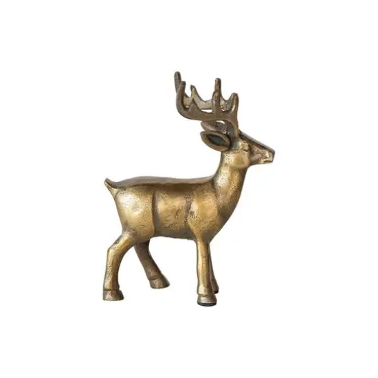 Hello Honey&reg; 6.75" Antique Gold Finish Cast Aluminum Reindeer {1}