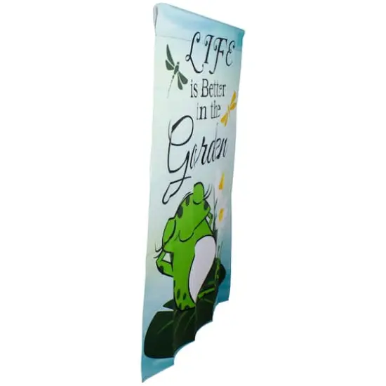 40" Green Life is Better in the Garden House Flag {4}