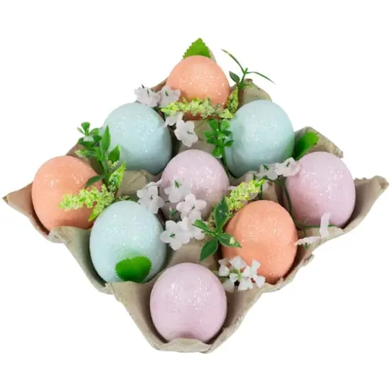 6.25" Pastel Easter Eggs with Carton Decoration {4}