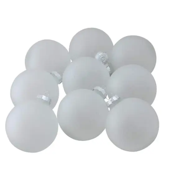 9ct. 2.5" Frosted Matte Clear Glass Ball Ornaments {3}