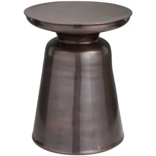 19" Copper Metal Accent Table with Bell Shaped Base  {1}