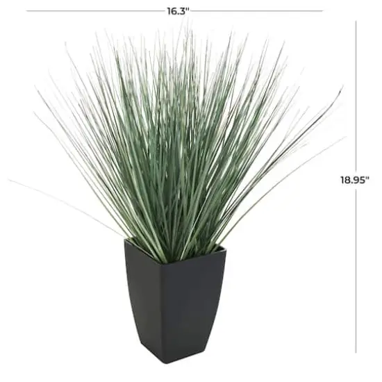 19" Onion Grass Artificial Plant with Black Plastic Pot {4}