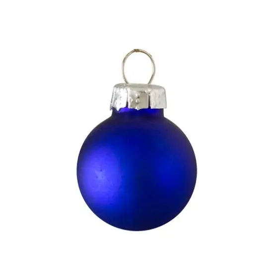 40ct. 2.5" Shiny & Matte Royal Blue & Silver Glass Ball Christmas Ornaments {5}