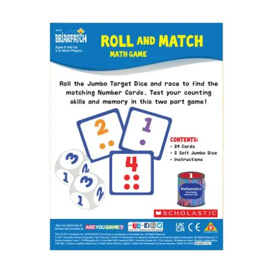 Scholastic Roll and Match Math Game {4}