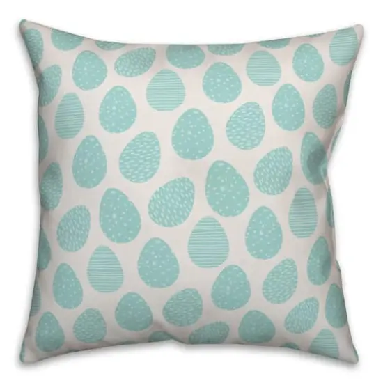 Blue Easter Egg Pattern Throw Pillow {1}