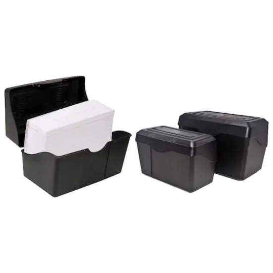 Innovative Storage Designs Black Index Card Holder {3}
