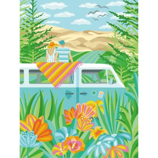 Winnie's Picks Campervan Traveling Around The World Adult Paint by Numbers Kit {1}