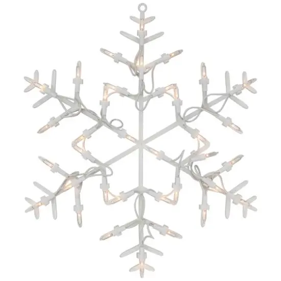 13.5" Lighted Snowflake Christmas Window Silhouette Decoration {10}