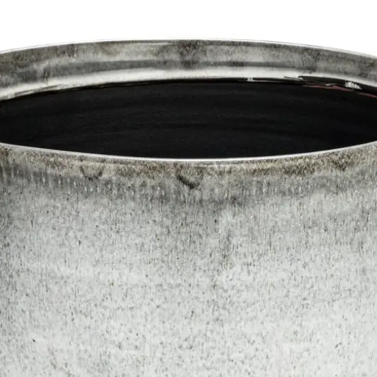 Hello Honey&reg; 12.25" White Terra Cotta Footed Vase with Raised Dots & Reactive Glaze {9}