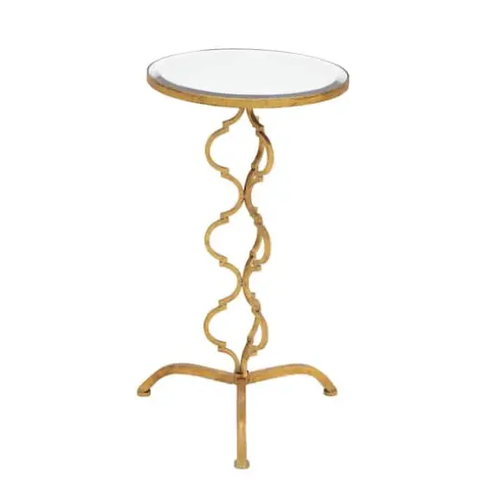 30" Gold Glam Metal Accent Table {1}