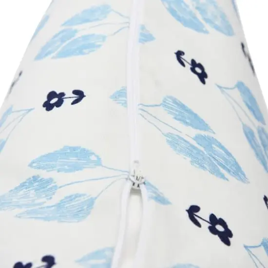 Hello Honey&reg; White & Blue Floral Print Pillow Cover {6}
