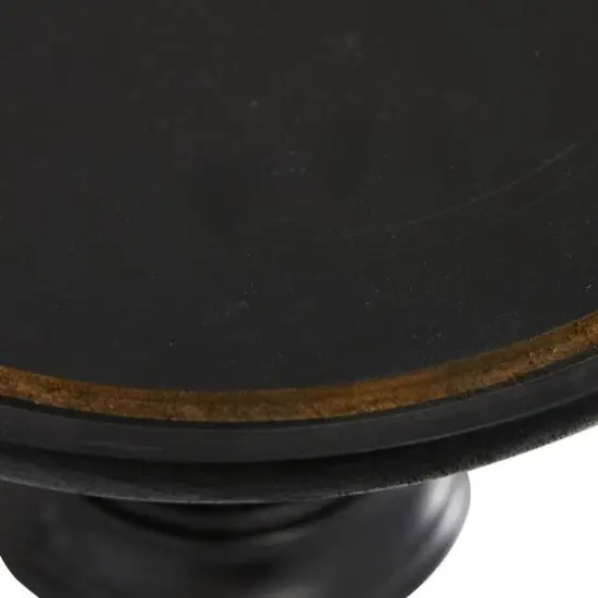 Black Wood and Glass Farmhouse Cake Stand with Cloche, 14" x 12" x 12" {6}