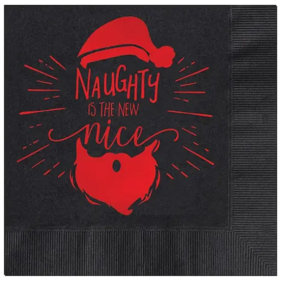 JAM Paper Black & Red Naughty is the New Nice Holiday Beverage Napkins, 25ct. {1}