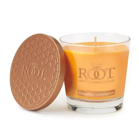 Root Candles 6.3oz. Small Scented Honeycomb Veriglass Jar Candle Tangerine Lemongrass {1}