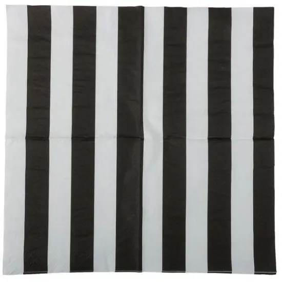 JAM Paper Black Stripe Medium Lunch Napkins, 16ct. {6}