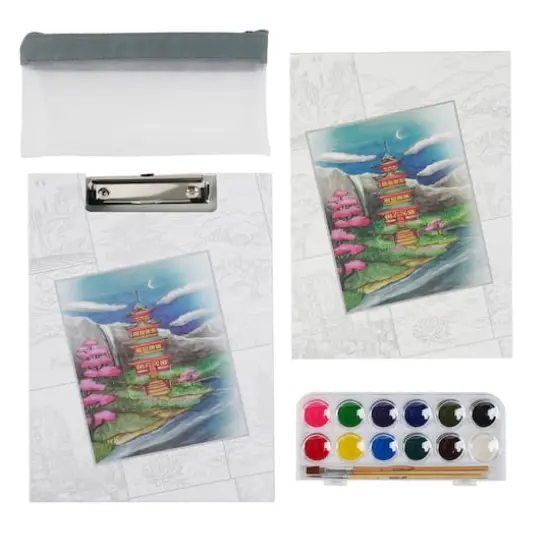 Manga Landscapes Watercolor Painting Book Kit by Artist's Loft® {4}