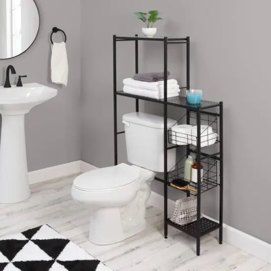 Honey Can Do Reversible Black Bathroom Storage Space Saver {3}