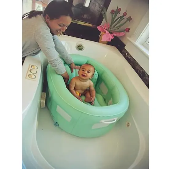 Room to Grow Green 4-in-1 Portable Inflatable Baby Bathinet {4}