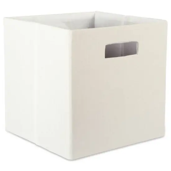 DII&reg; 11" Polyester Solid Storage Cube Off-White {1}