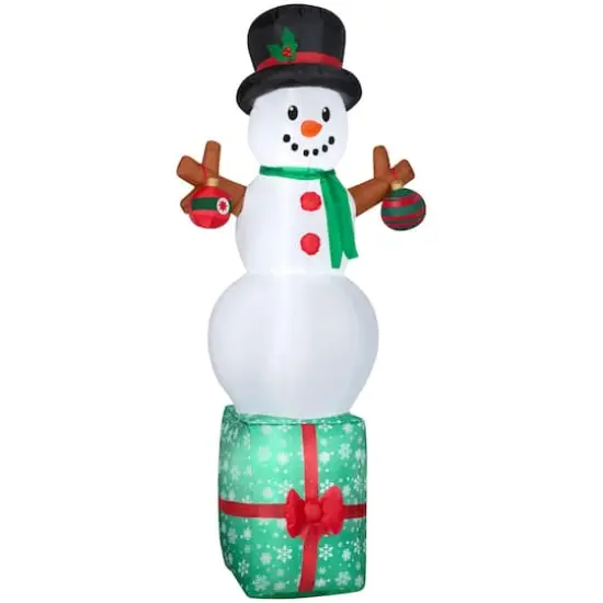 Airblown&reg; 7ft. Christmas Inflatable Snowman on Gift Box {1}