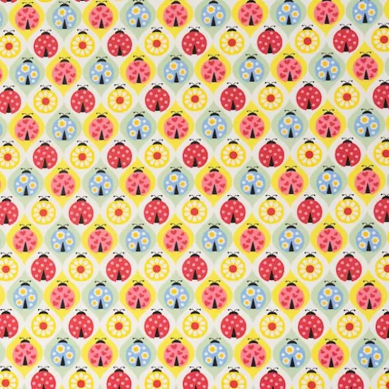 SINGER Colorful Ladybugs Cotton Fabric {1}