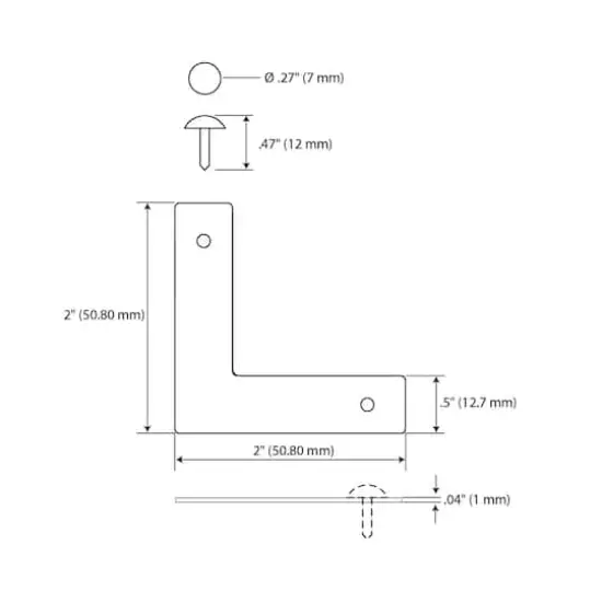 Dritz Home Brass Smooth Campaign Hardware Corners {4}