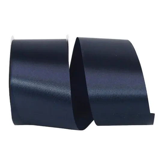 JAM Paper 2.5" x 50yd. Single Face Satin Allure Ribbon Navy Blue {1}