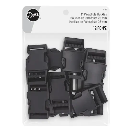 Dritz&reg; Black 1" Parachute Buckles, 12ct. {1}
