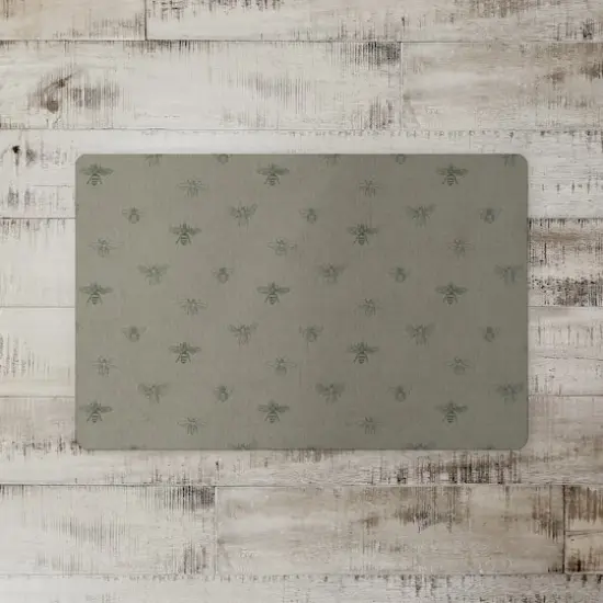 Delicate Bee Pattern Floor Mat Green {3}