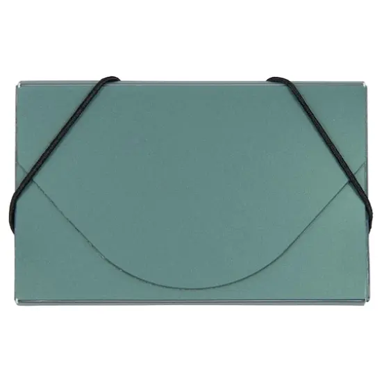 JAM Paper Plastic Business Card Holder Case Green Metallic {1}