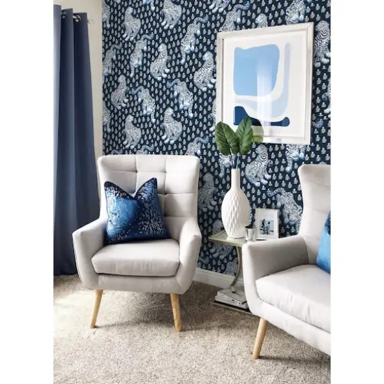 PrintFresh Tiger Queen Navy Peel & Stick Wallpaper {3}