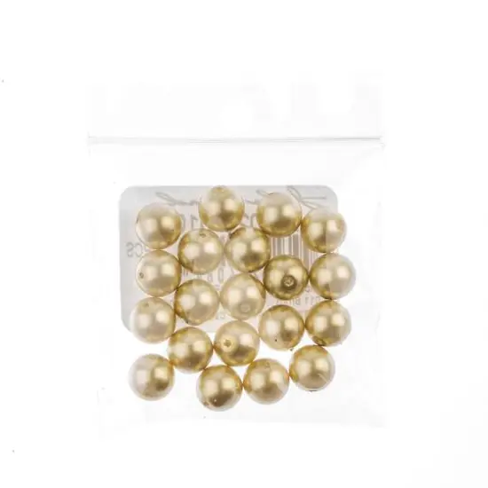 Preciosa Maxima 8mm Glass Nacre Pearls, 20ct. Vanilla {3}