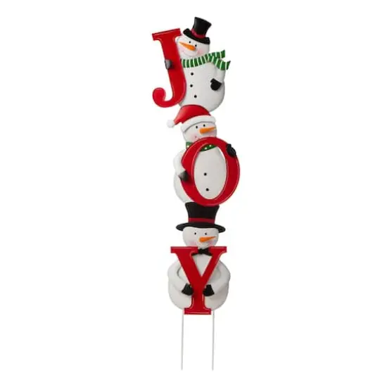 Glitzhome&reg; 48" JOY Snowman Yard Stake, Horizontal or Vertical {1}