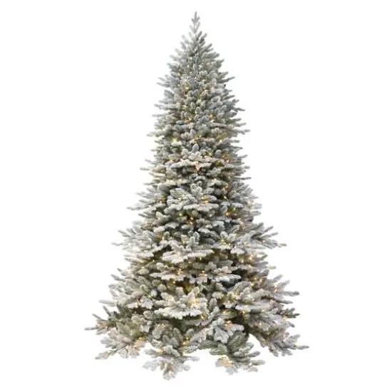 6.5ft. Pre-Lit Flocked Royal Majestic Fir Artificial Christmas Tree, Clear Lights {1}