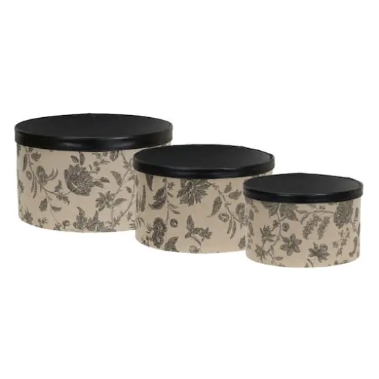 Household Essentials Round Hat Boxes with Lids (Floral) {7}
