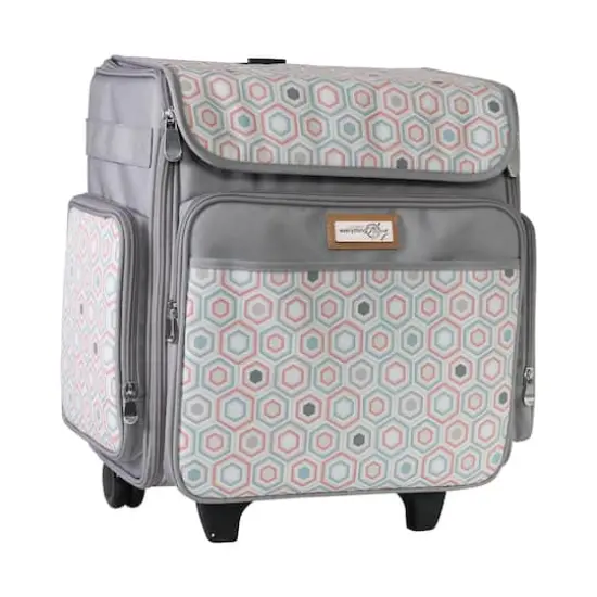 Everything Mary Gray Hexagon Rolling Scrapbook Storage Tote {1}