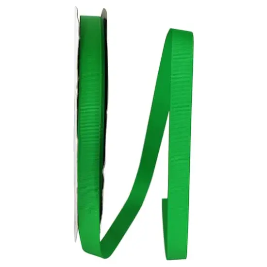 JAM Paper 5/8" x 100yd. Grosgrain Style Wired Ribbon Emerald {1}
