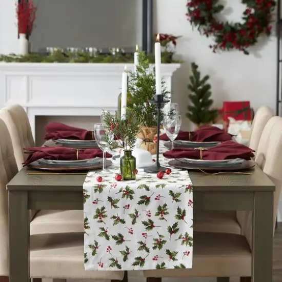 DII&reg; 108" Holly Heritage Table Runner {4}
