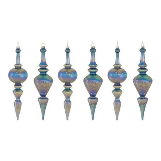 6ct. 13" Iridescent Glass Finial Drop Ornaments {6}