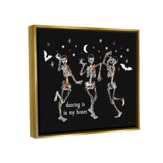 Stupell Industries Dancing In My Bones Skeletons Framed Floater Canvas Wall Art {4}