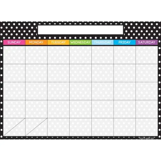 Ashley Productions Smart Poly&reg; PosterMat Pals&trade; Space Savers BW Dots Calendar, 10ct. {3}