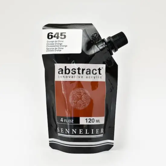 Sennelier Abstract&reg; Satin Acrylic Paint, 4oz. Chinese Orange {1}