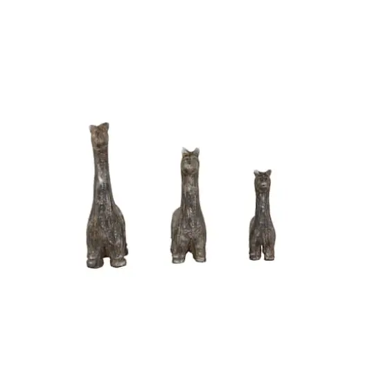 Set of 3 Black Metal Eclectic Llama Sculpture, 8", 7", 5" {3}
