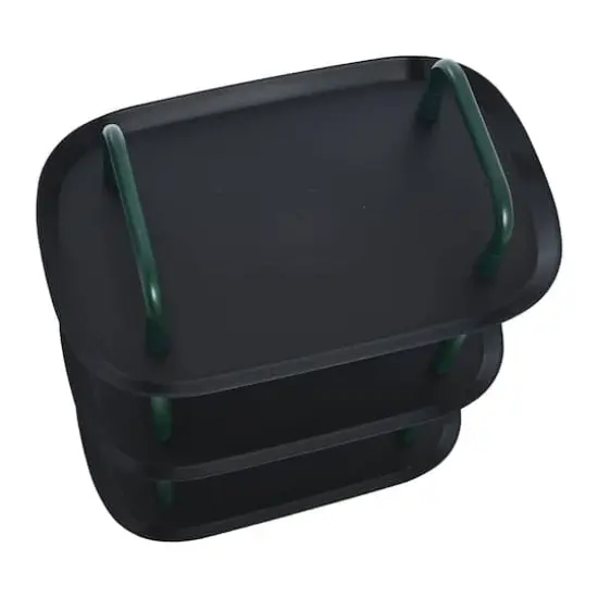 Hello Honey&reg; Main + Mesa&trade; 3-Tier Modern Plastic and Metal Trolley Black and Dark Green {9}