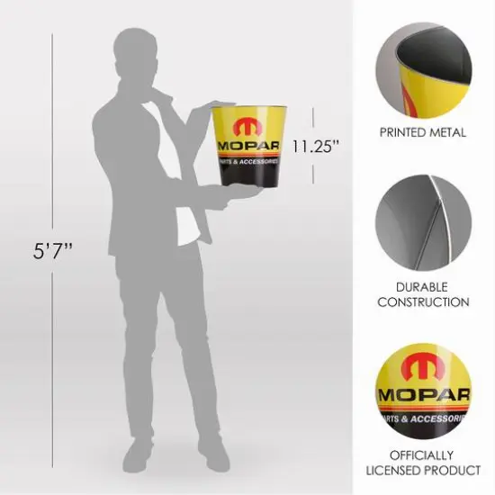 American Art D&eacute;cor&trade; 11" Mopar Parts & Accessories Small Decorative Metal Trash Can {7}